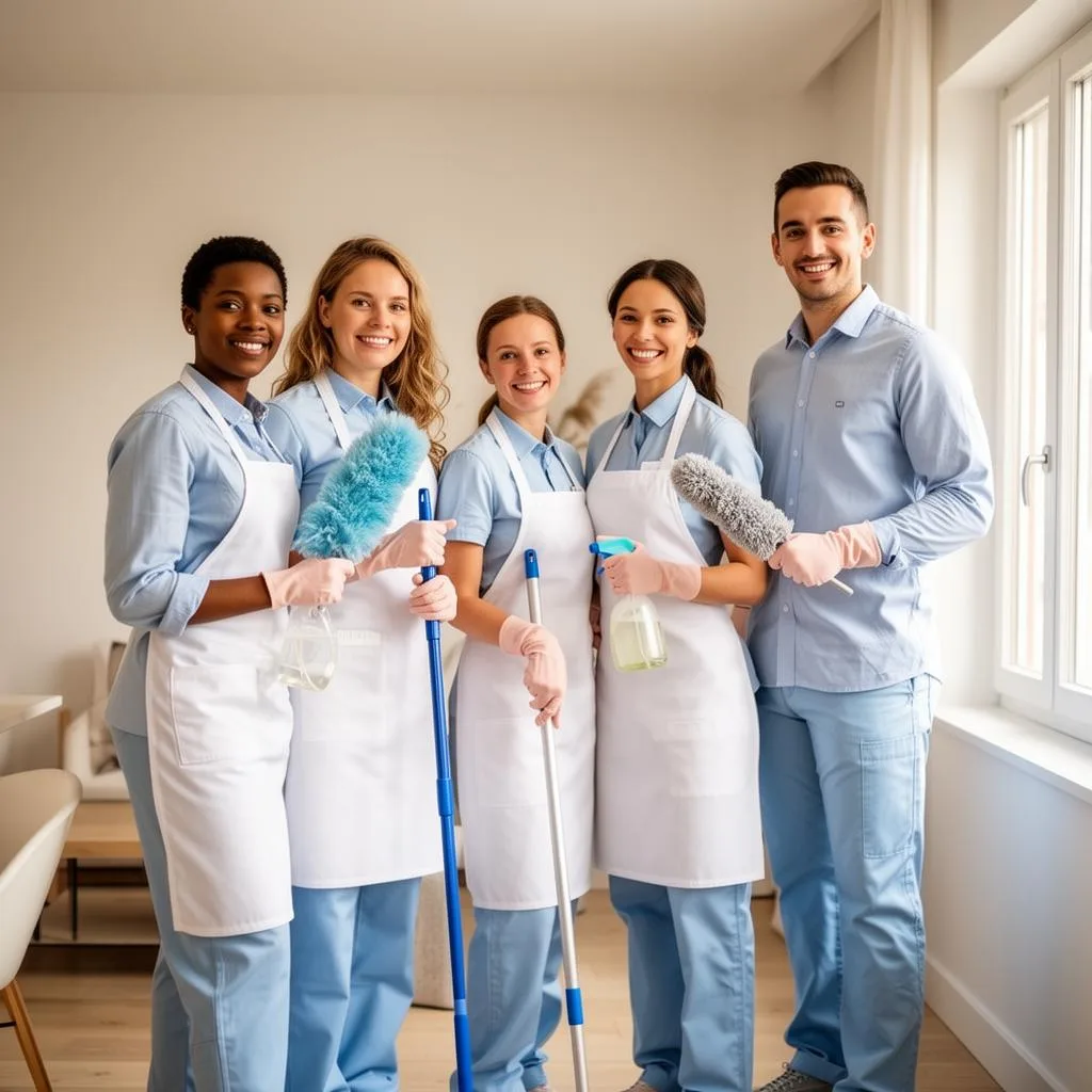 Clean Home Zurich cleaning professionals smiling together